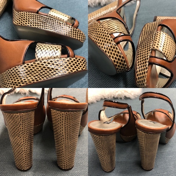 NIB D&G Snakeskin Platform Slingback Heels Sz 39 - Picture 9 of 13